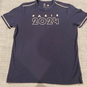 Le Coq Sportif Paris 2024 Olympics T Shirt Navy Blue XL Cotton